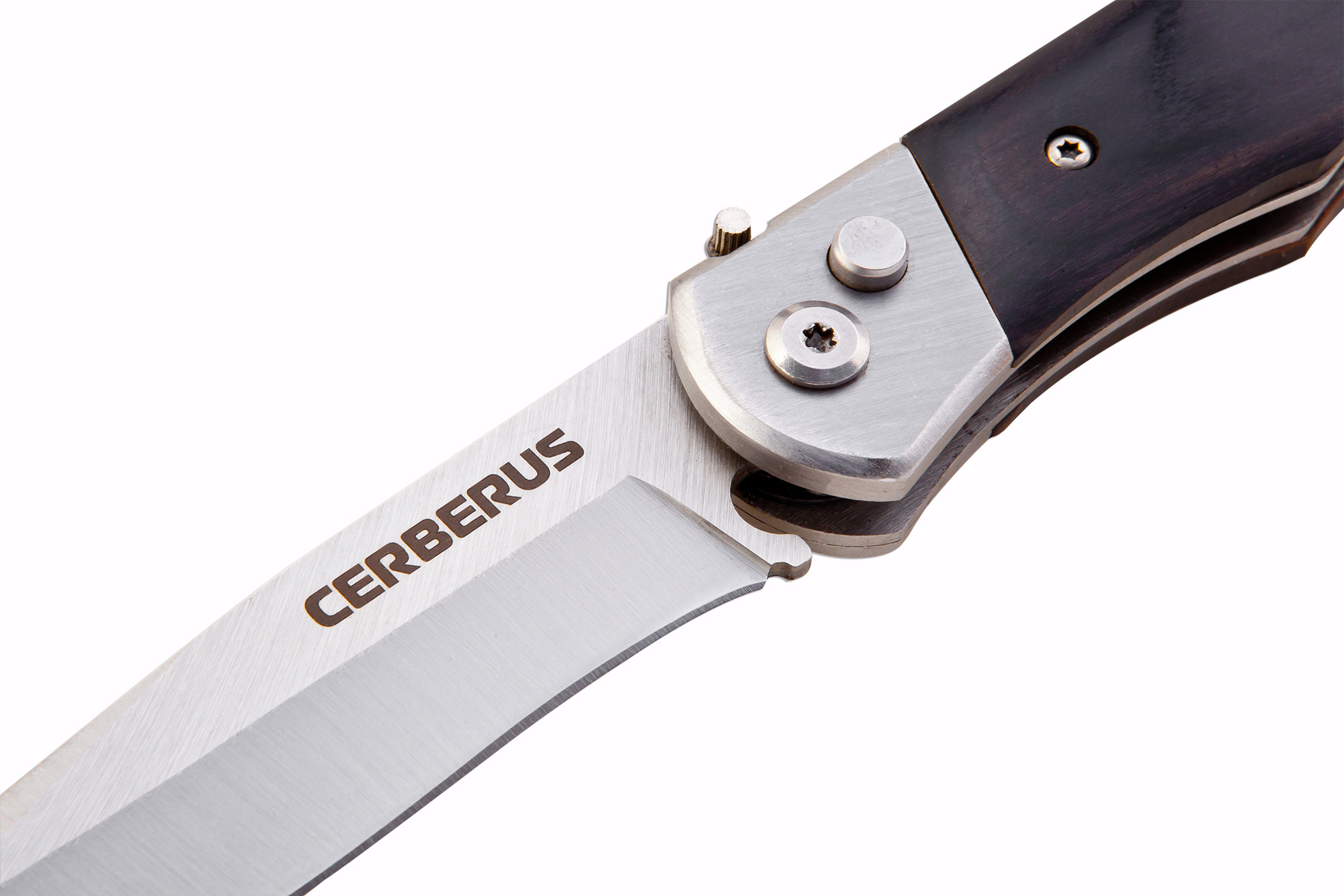 Нож автоматический с деревянной рукоятью и клипсой Ножемир Чёткий расклад Cerberus A-136
