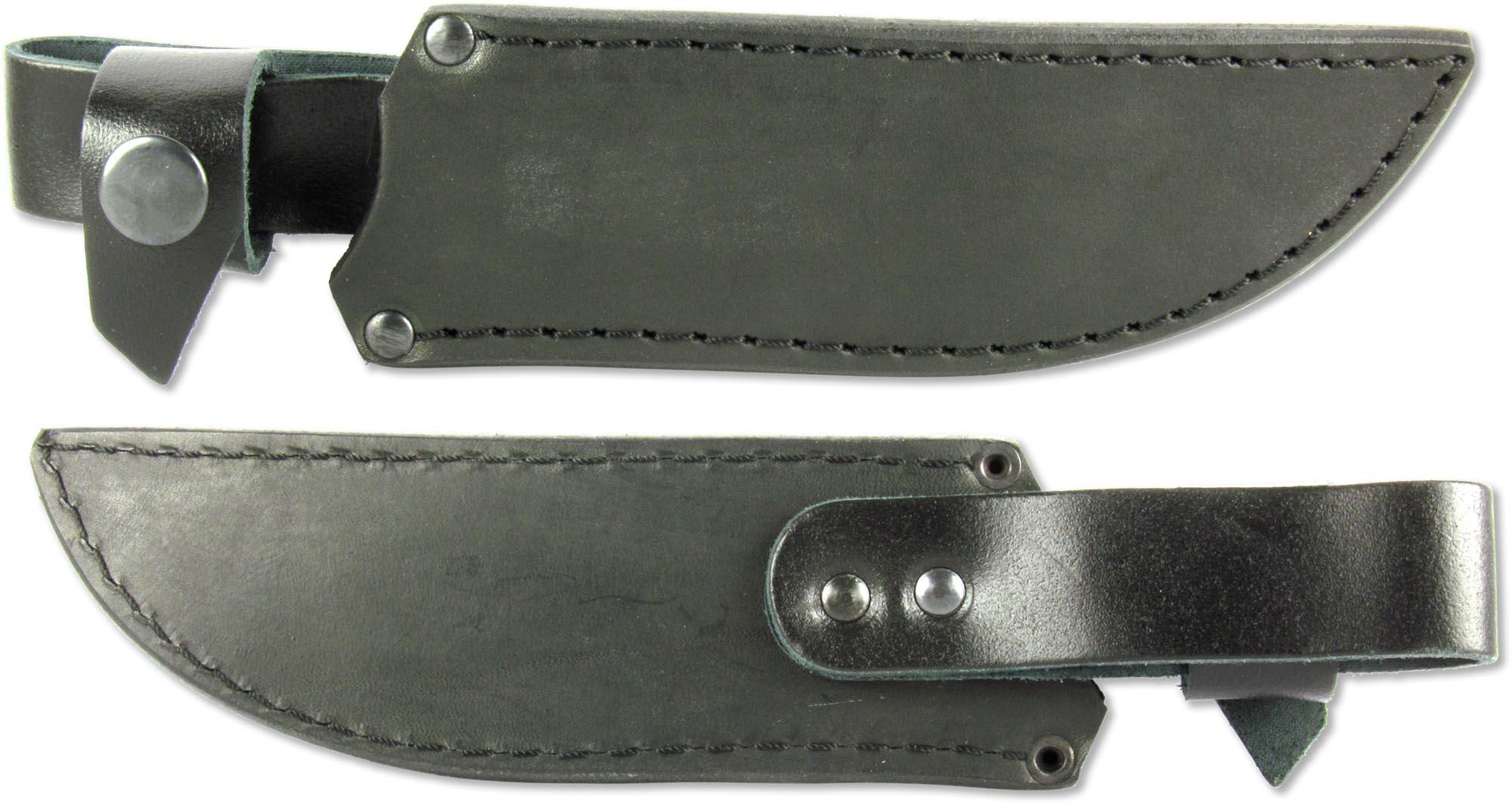 Нож нескладной цельнометаллический Кизляр ТУР-ЦМ (6624) с кожаным чехлом