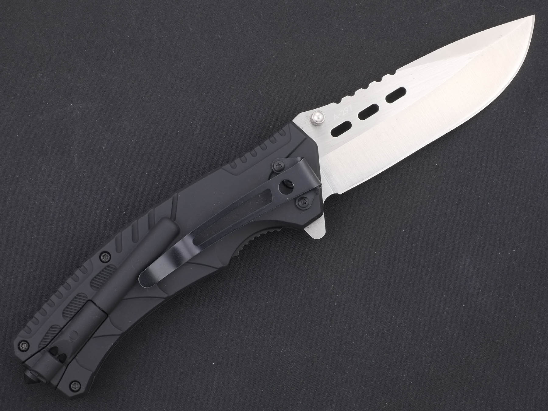 Нож складной автоматический Ножемир Чёткий расклад A-297 с огнивом и инструментом