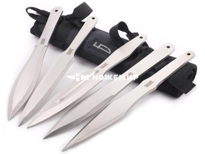 Набор разных ножей метательных 5 шт Ножемир Баланс M-5000S в чехле свертке