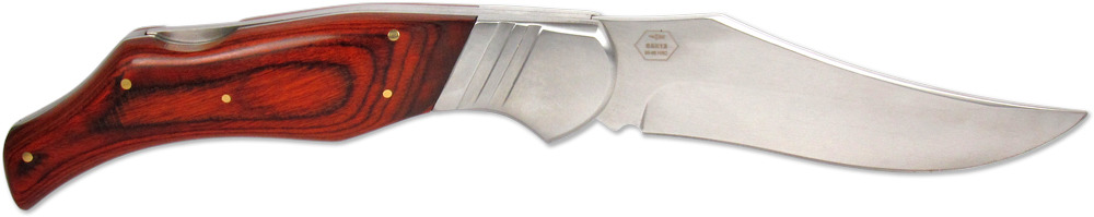 Нож складной C-165 "Ножемир" с рукоятью из красного дерева и ножнами кордура