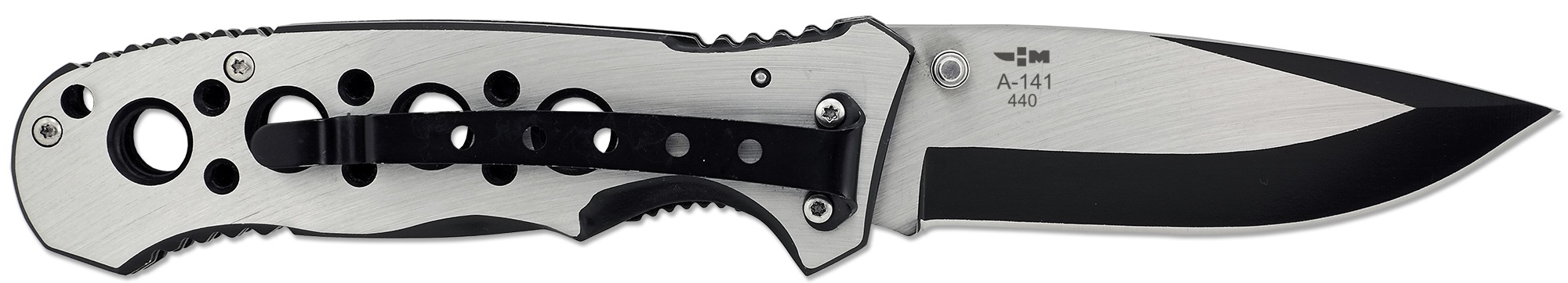 Нож складной с металлической рукоятью и клипсой Ножемир Чёткий расклад Achelous A-141