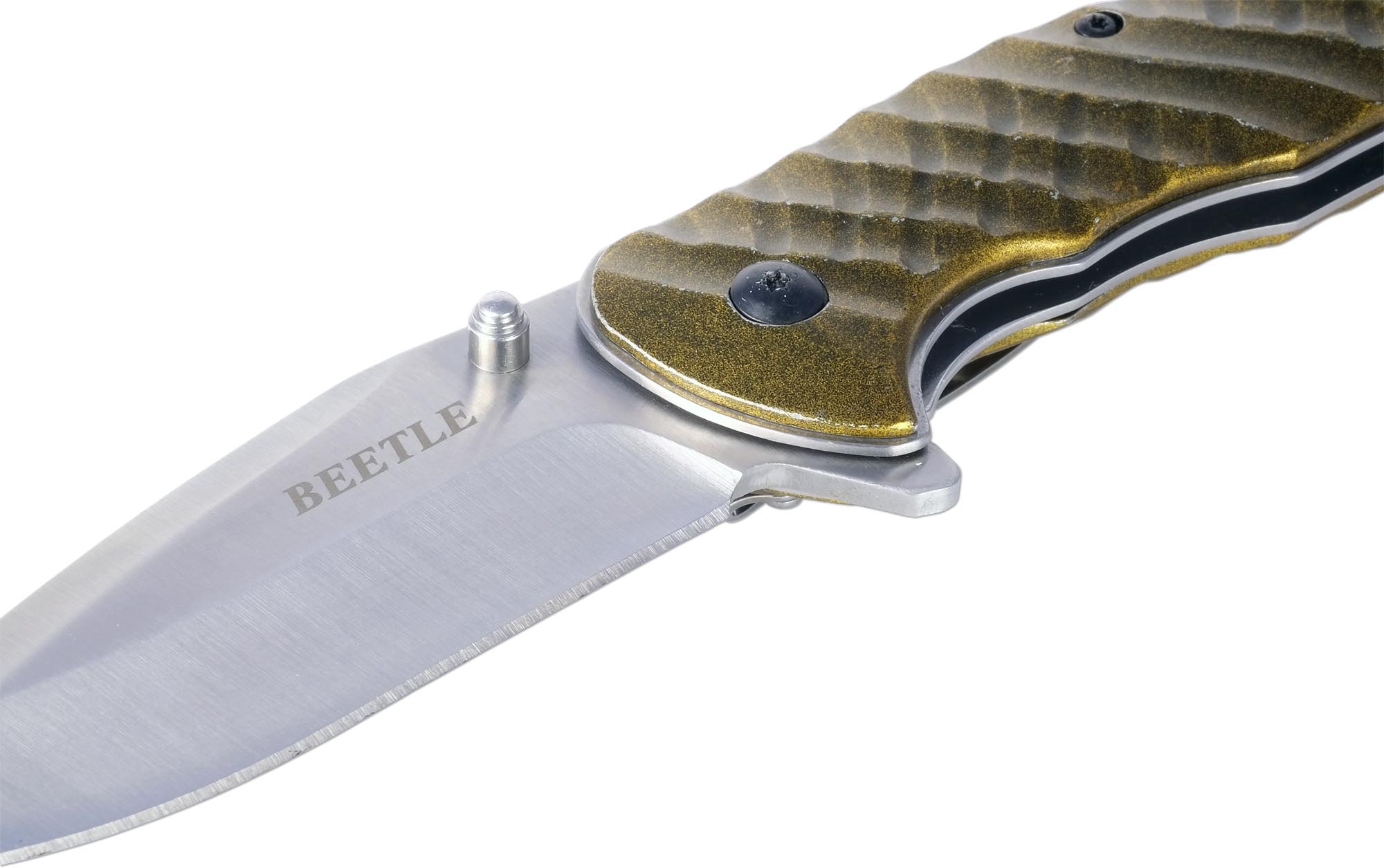 Нож полуавтоматический с металлической рукоятью и клипсой Чёткий расклад Beetle A-145