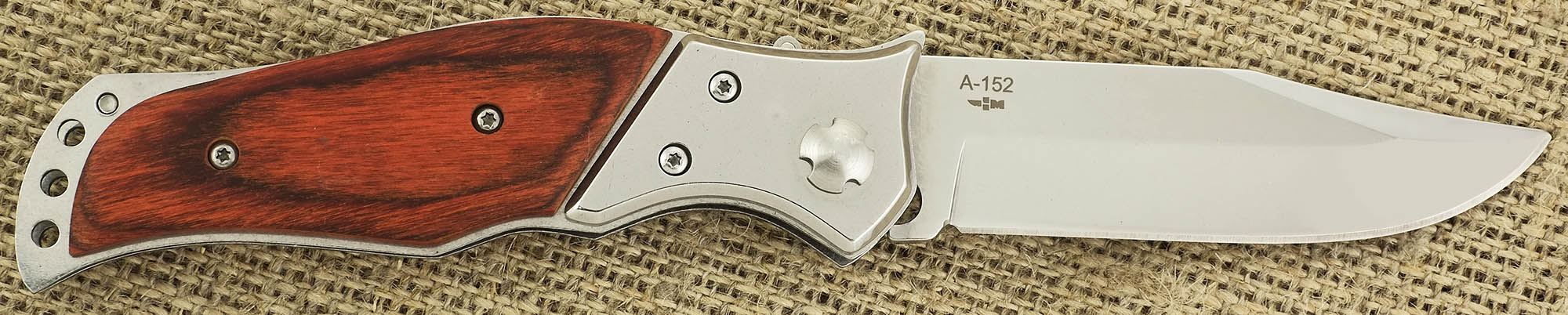 Нож автоматический выкидной с деревянной рукоятью Ножемир Омуль A-152