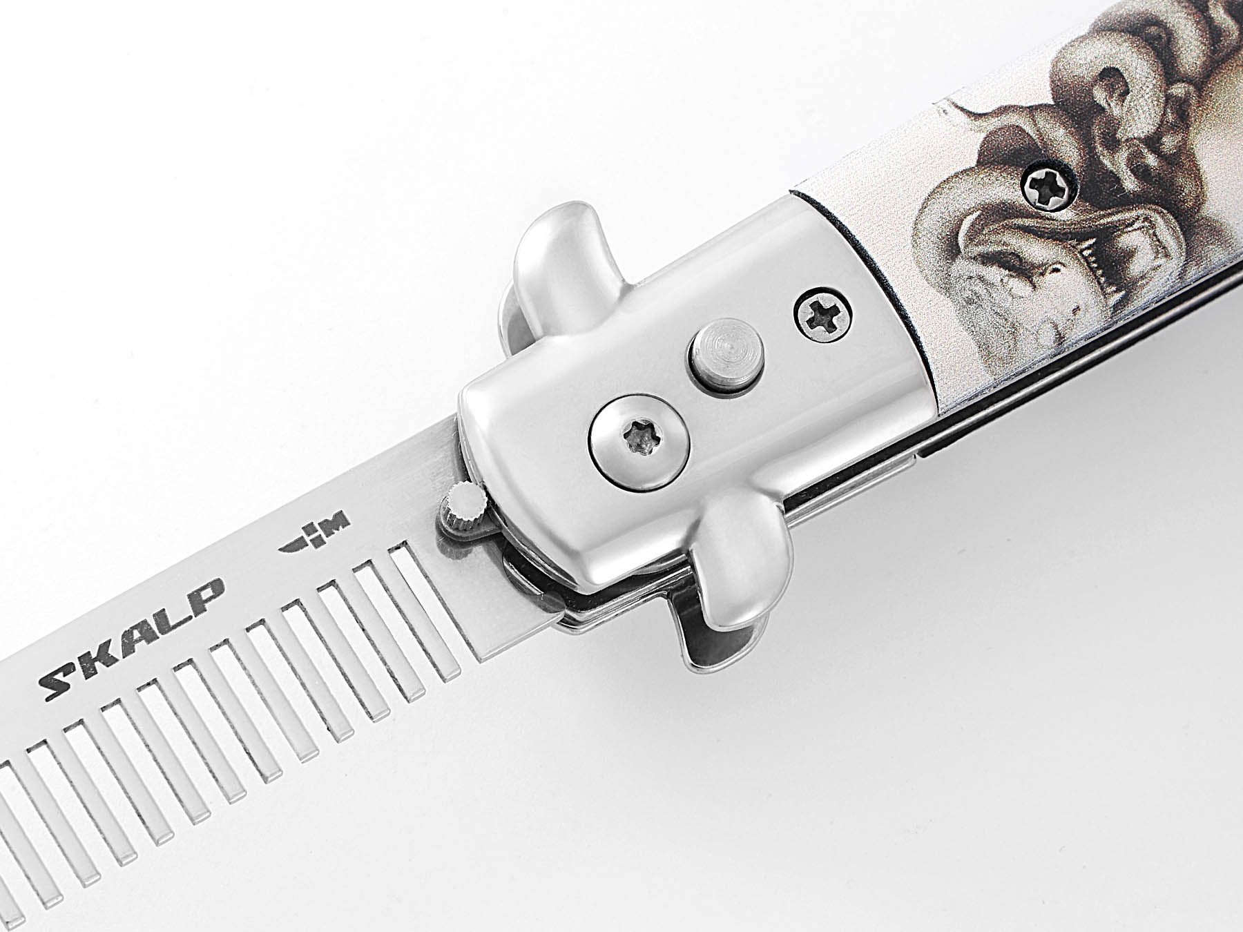 Расческа выкидная подарочная Ножемир SKALP ABRV-101 с изображением медузы Горгоны