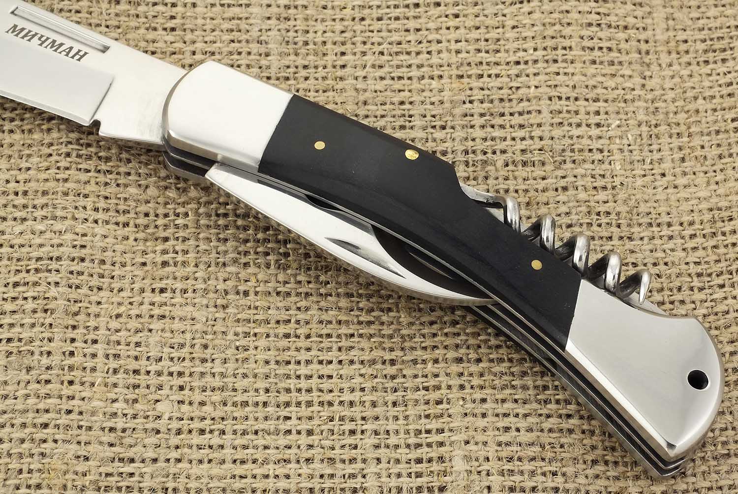 Нож складной со штопором и открывашкой Ножемир Мичман C-115BN