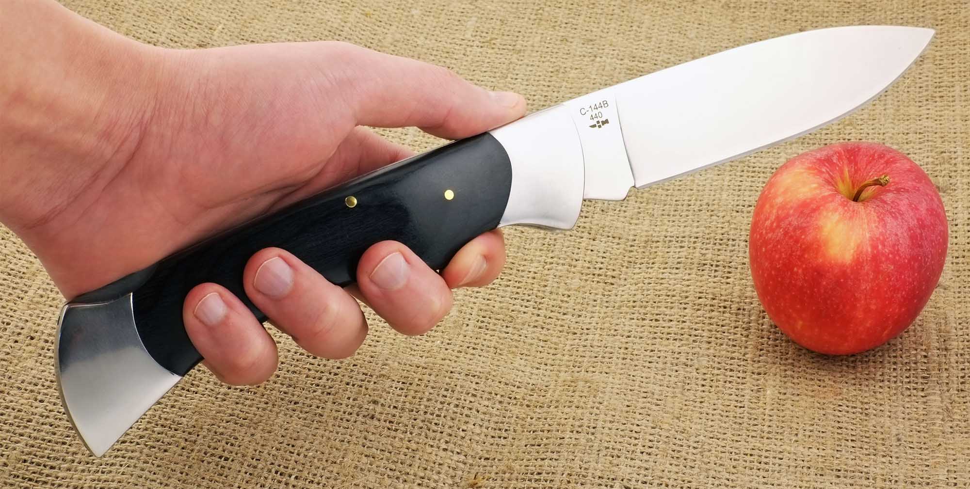 Нож складной зеркальная полировка деревянная рукоять C-144B Якорь