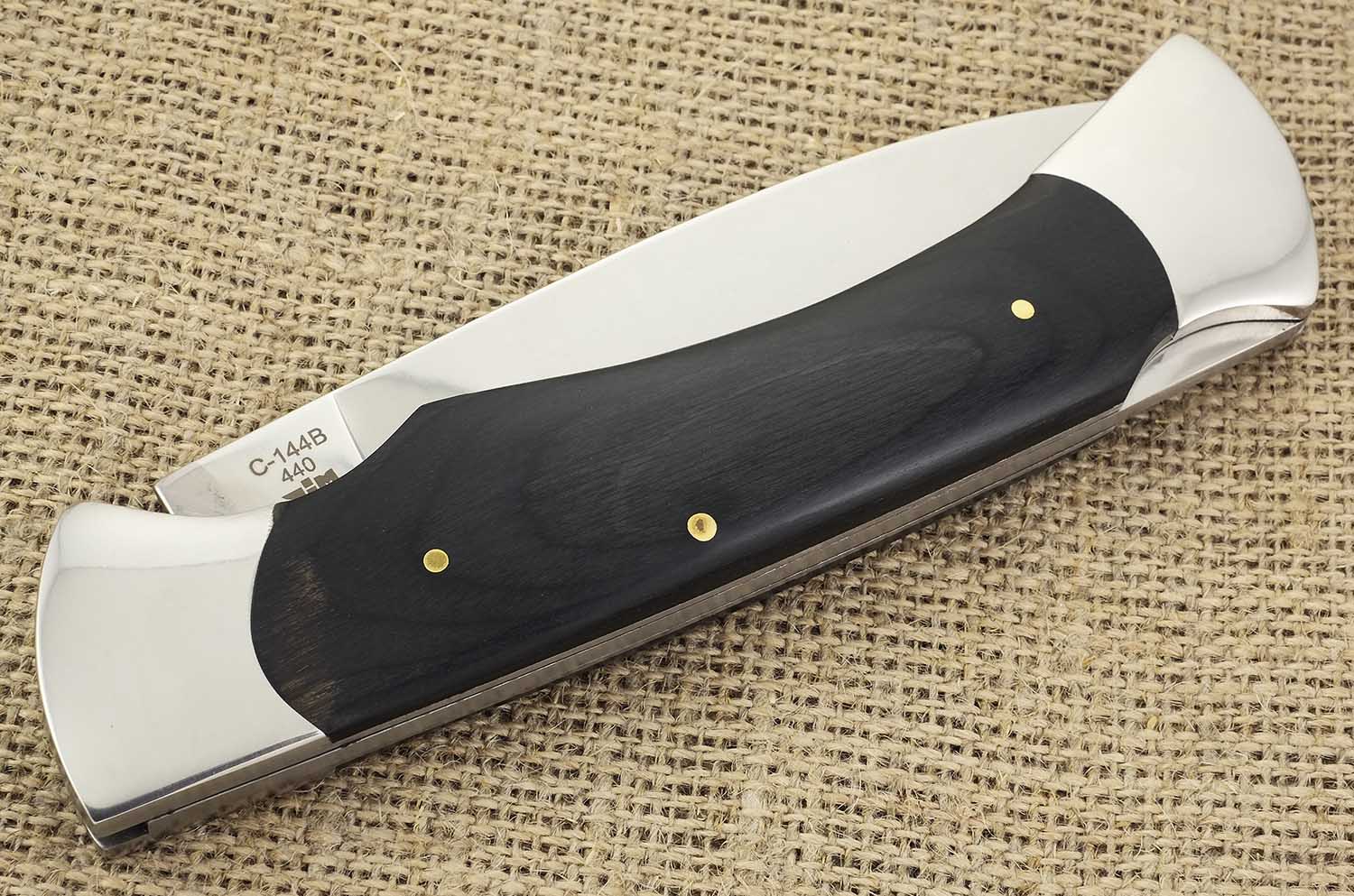 Нож складной зеркальная полировка деревянная рукоять C-144B Компас