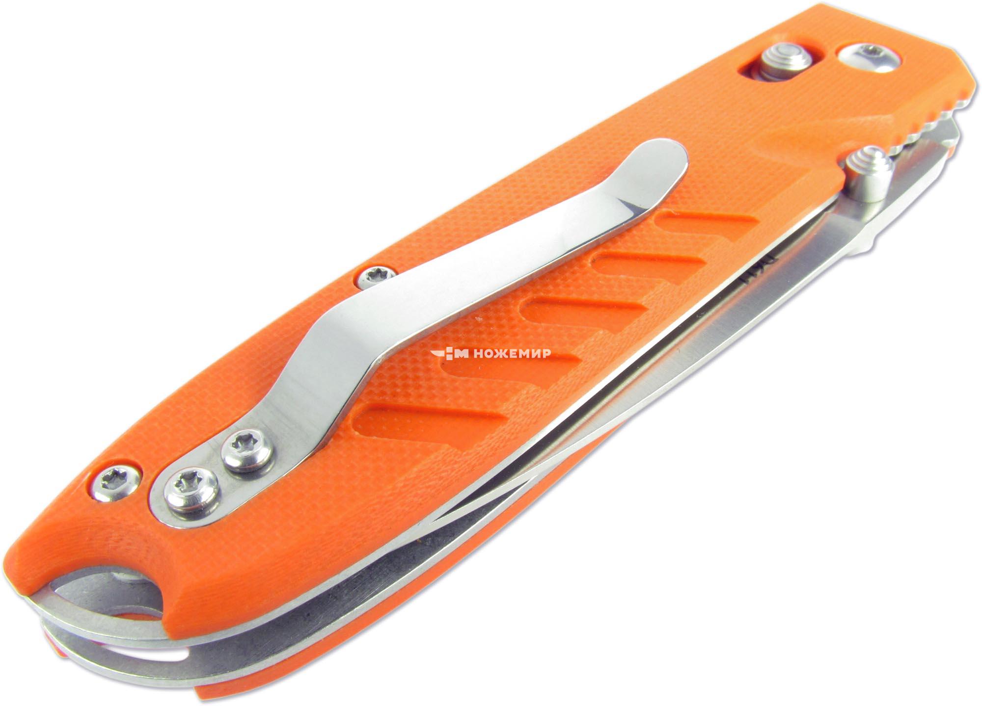 Нож складной с клинком из стали 440C и оранжевой рукоятью G-10 DAOKE D611o