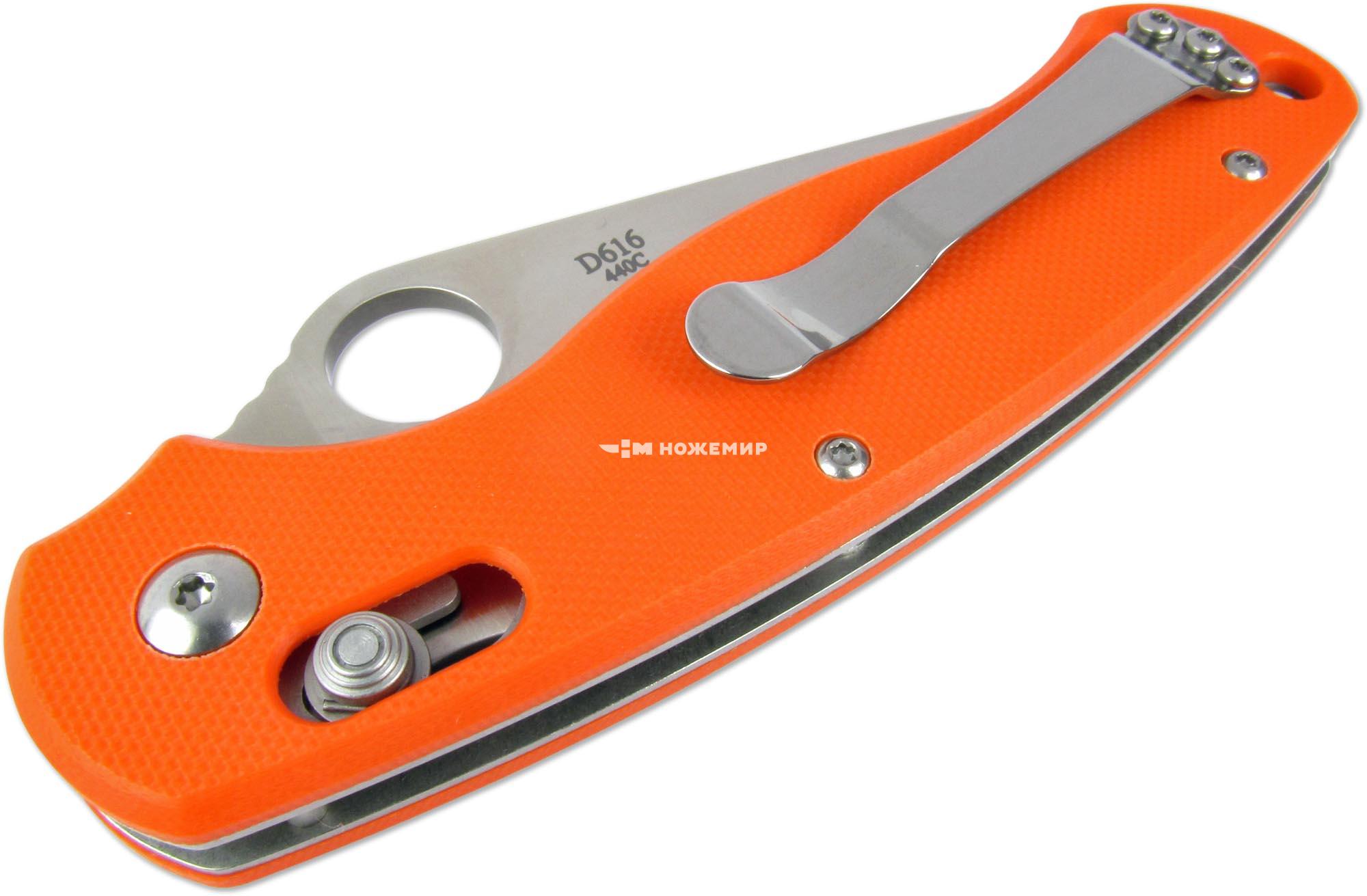 Нож складной с клинком из стали 440C и оранжевой рукоятью G-10 DAOKE D616o