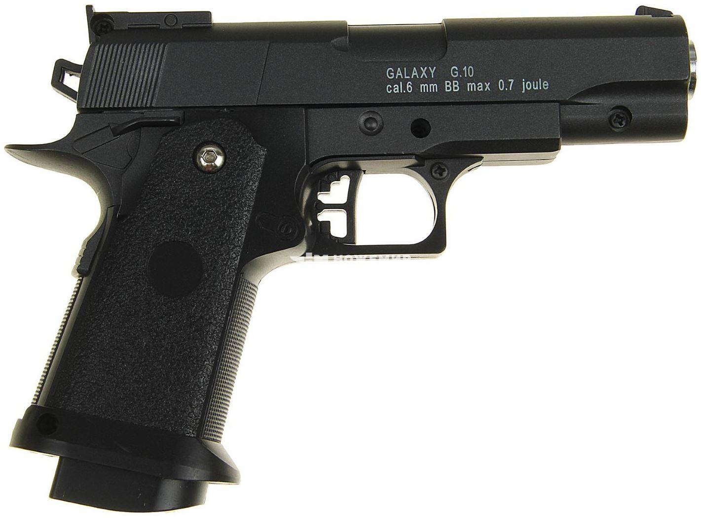 Страйкбольный пистолет пружинный Colt 1911 PD mini black Galaxy G10