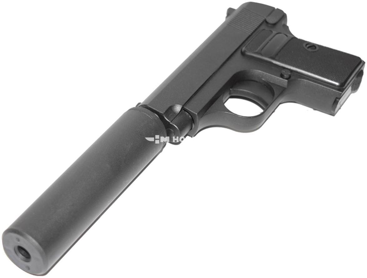 Страйкбольный пистолет софтэйр пружинный с глушителем Colt 25 Galaxy G1A