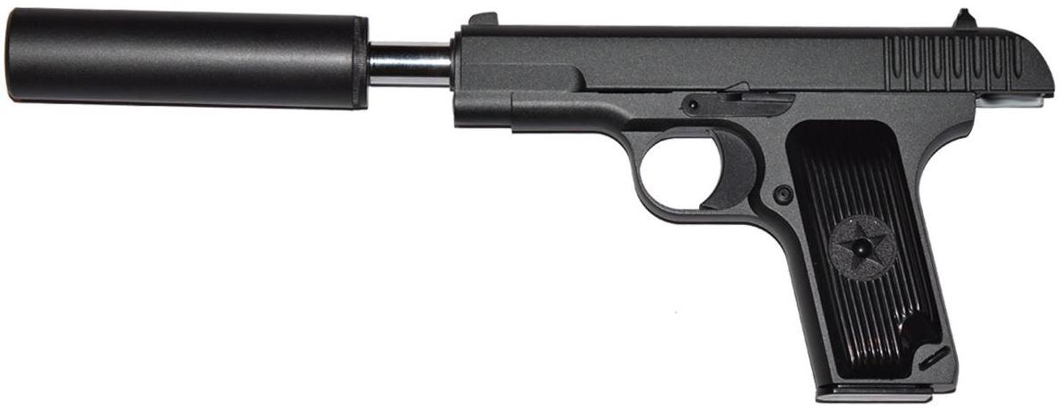 Страйкбольный пистолет софтэйр пружинный с глушителем Galaxy G33A TT