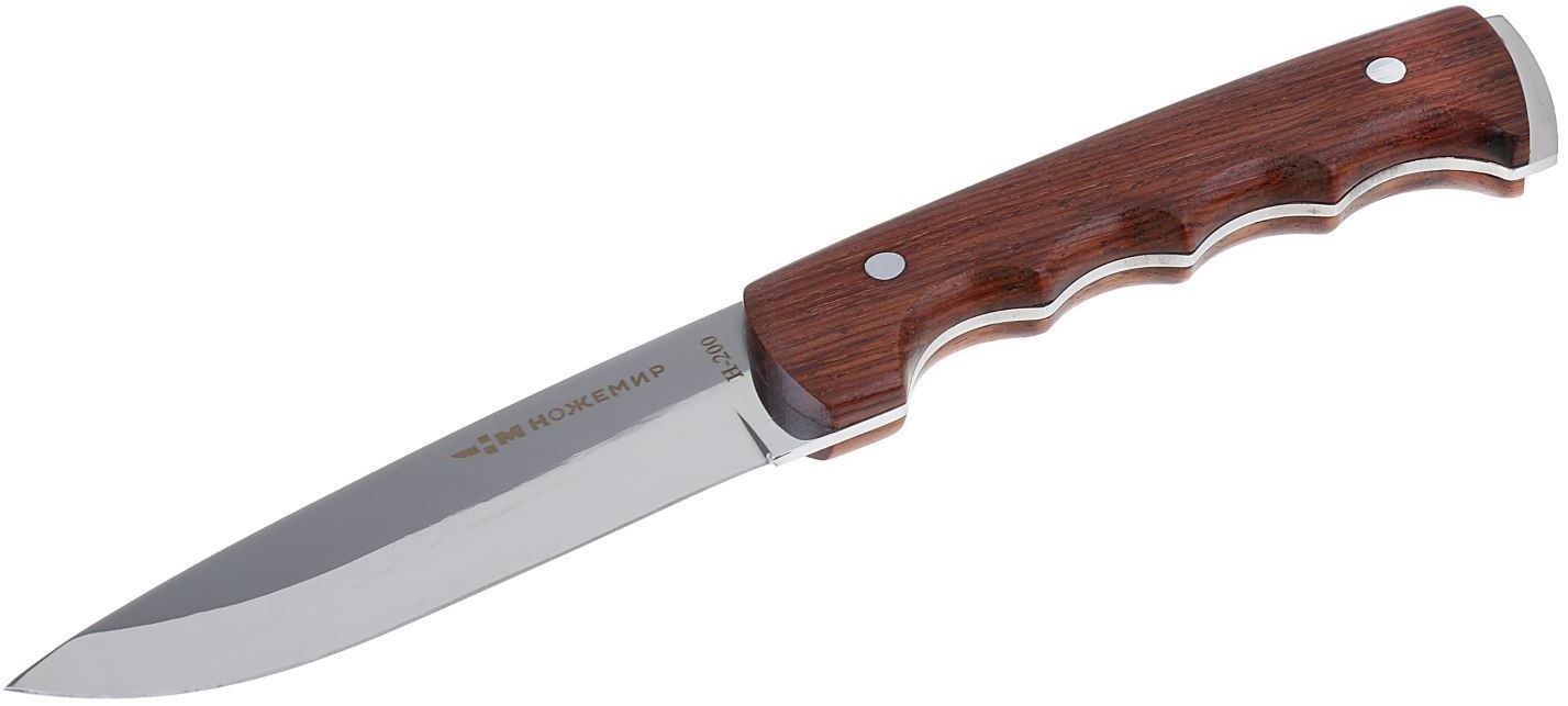 Нож нескладной H-200 "Ножемир" с рукоятью палисандр и чехлом кордура