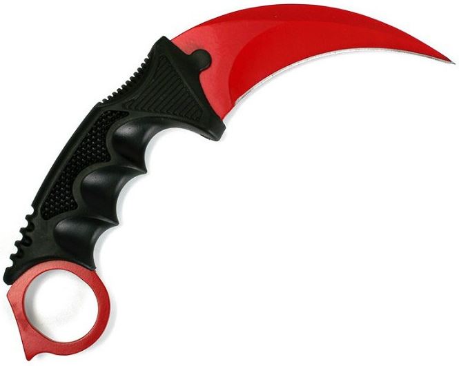 Нож керамбит металлический красный с пластиковыми ножнами CS-GО Ножемир H-230 RED