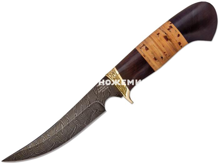 Нож ручной работы Ножемир из дамасской стали РЫБАЦКИЙ (3386)д