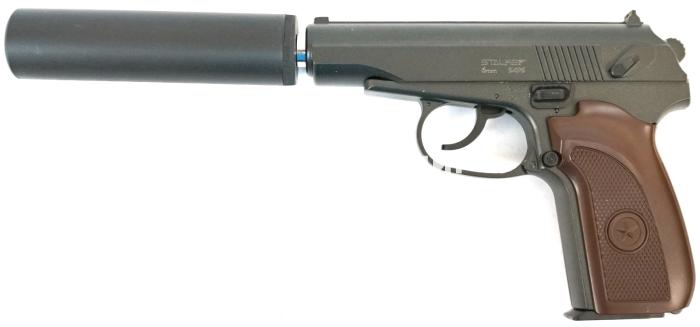 Страйкбольный пистолет Макарова ПМ цельнометаллический калибр 6 мм Stalker SAPS Spring SA-33071PS