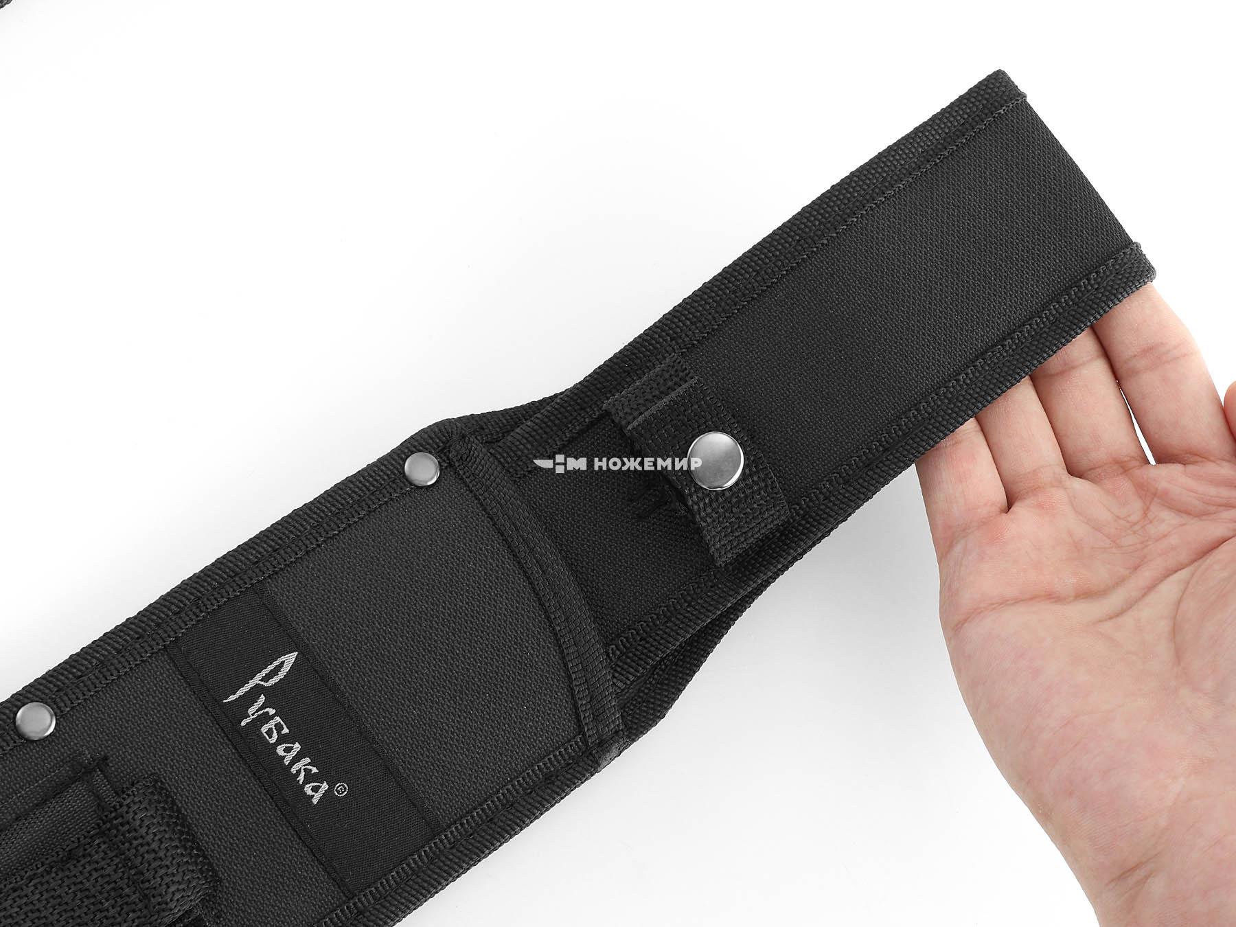 Мачете туристический нож с черным клинком Рубака T146RUG с темляком и ножнами