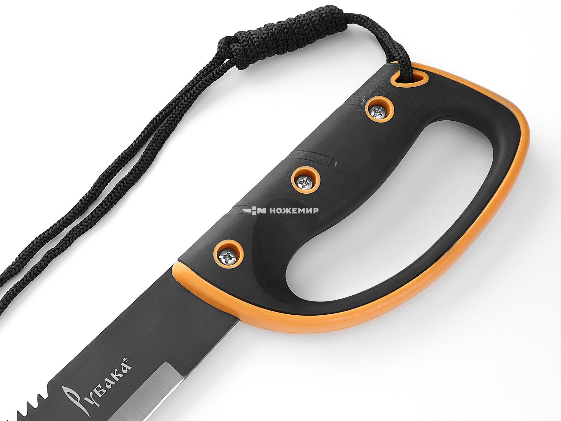 Мачете туристический большой нож с пилой на обухе Рубака T149BAT с темляком и ножнами