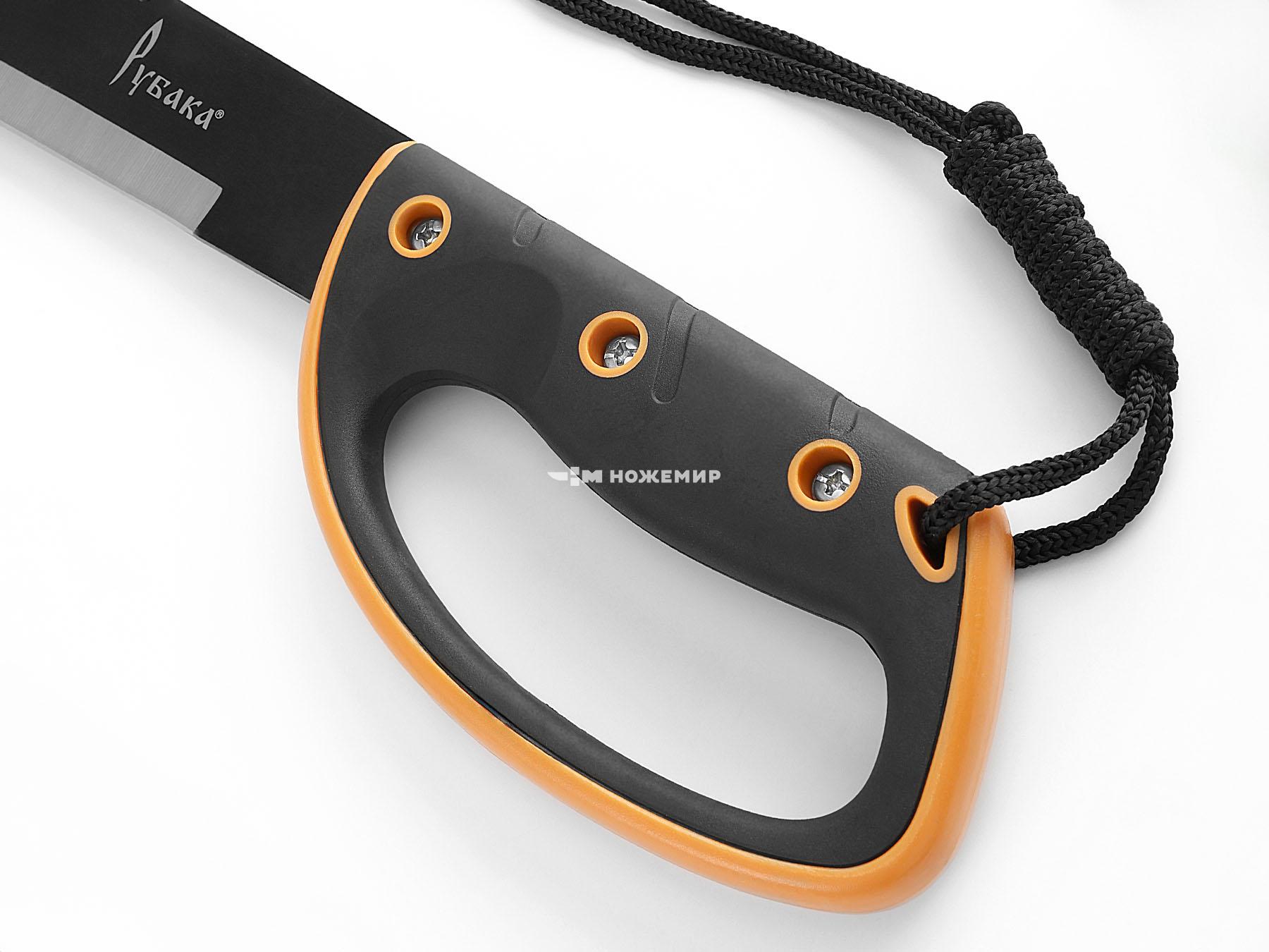 Мачете туристический большой нож с пилой на обухе Рубака T149BAT с темляком и ножнами