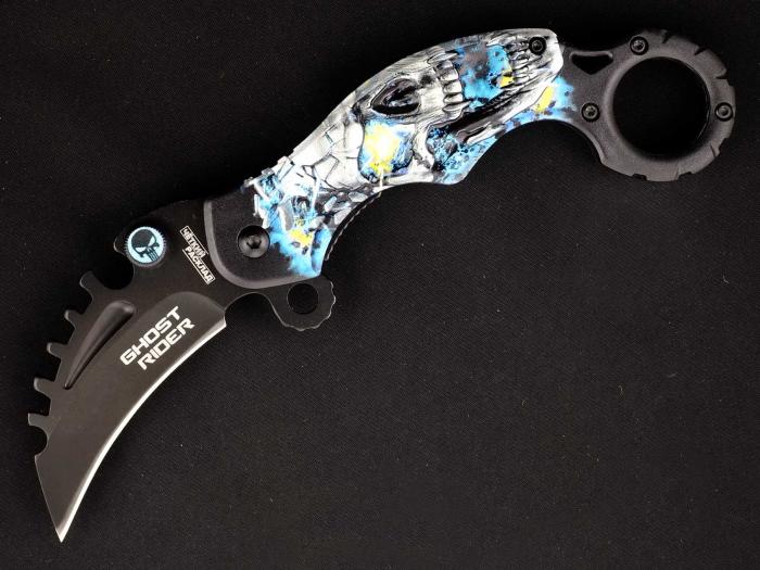 Нож автоматический керамбит Ножемир Чёткий Расклад A-172- Ghost Rider
