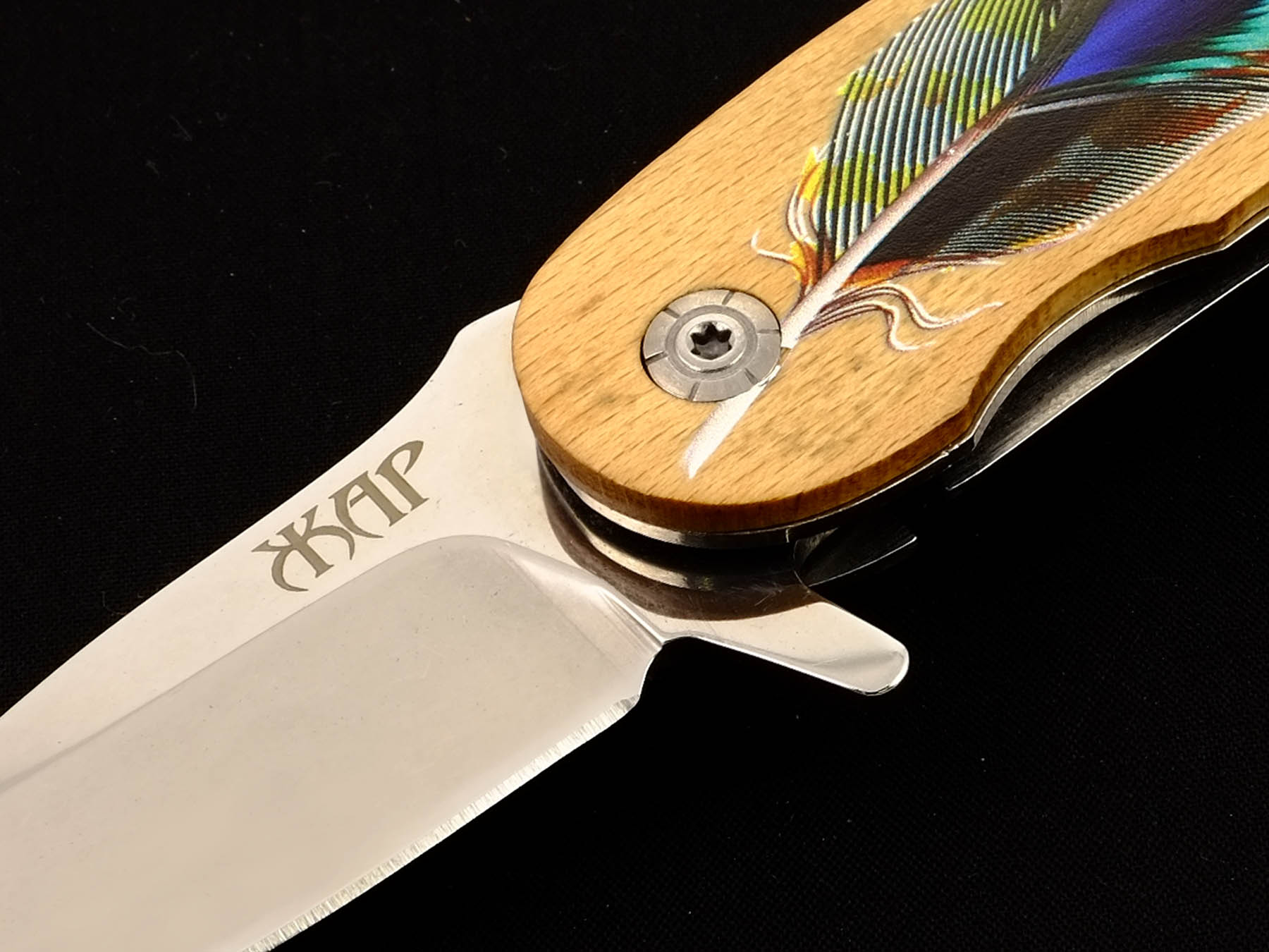Нож складной автоматический маленький Ножемир Чёткий расклад ЖАР A-219