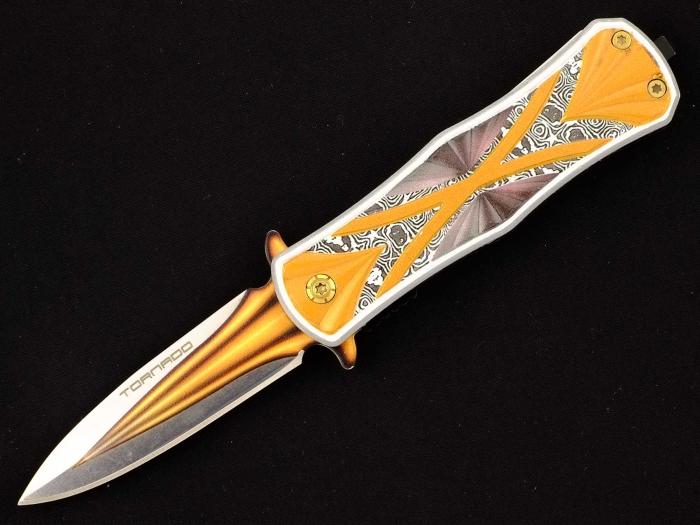 Нож складной автоматический Ножемир Чёткий расклад TORNADO A-225 с открывашкой