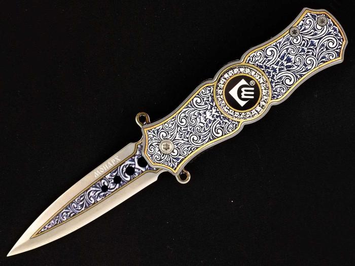 Нож-спиннер складной автоматический Ножемир Чёткий расклад МОНАРХ A-226