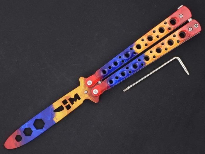 Нож тренировочный бабочка с клинком гаечный ключ Ножемир BTN-18