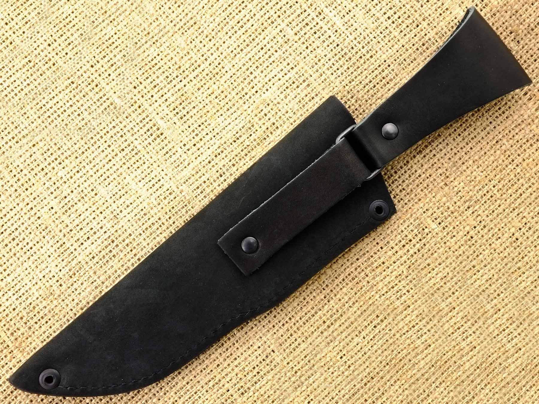 Чехол втыкушка для нескладного ножа кожаный с подвесом ЧДН №33п(ч)