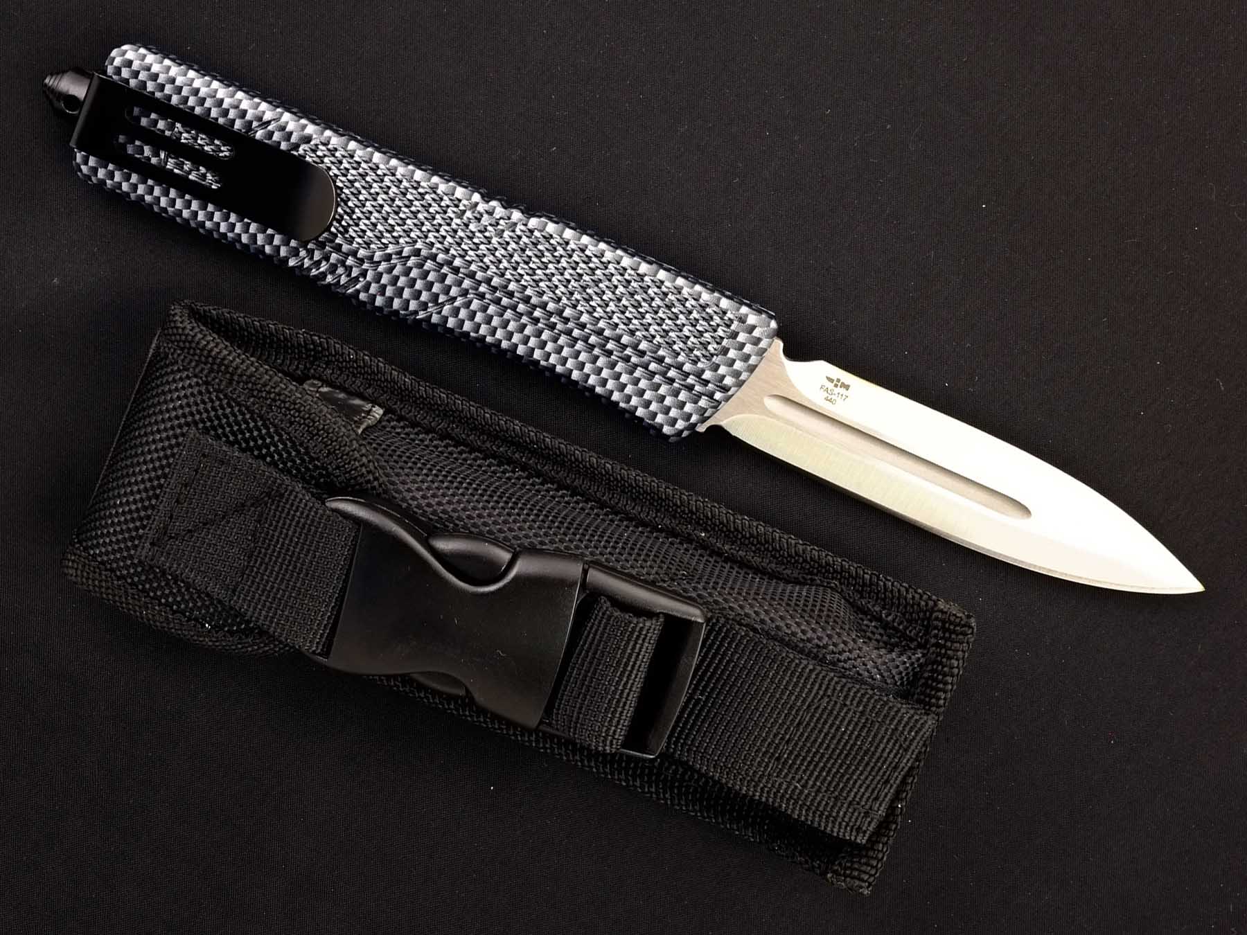 Нож выкидной фронтальный Ножемир VIGIL FAS-117 с чехлом