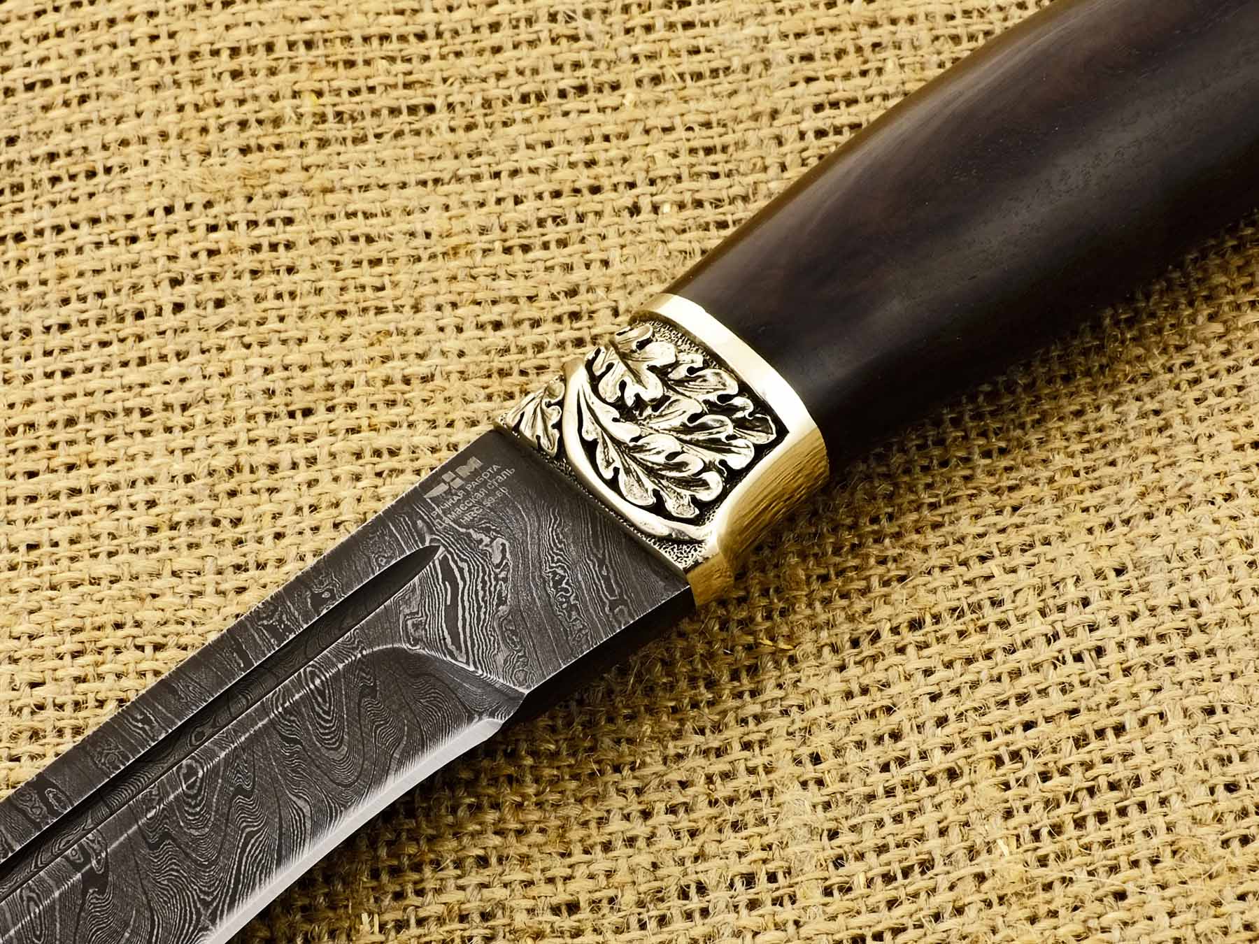 Нож ручной работы Ножемир из дамасской стали КОМБАТ (4637)д