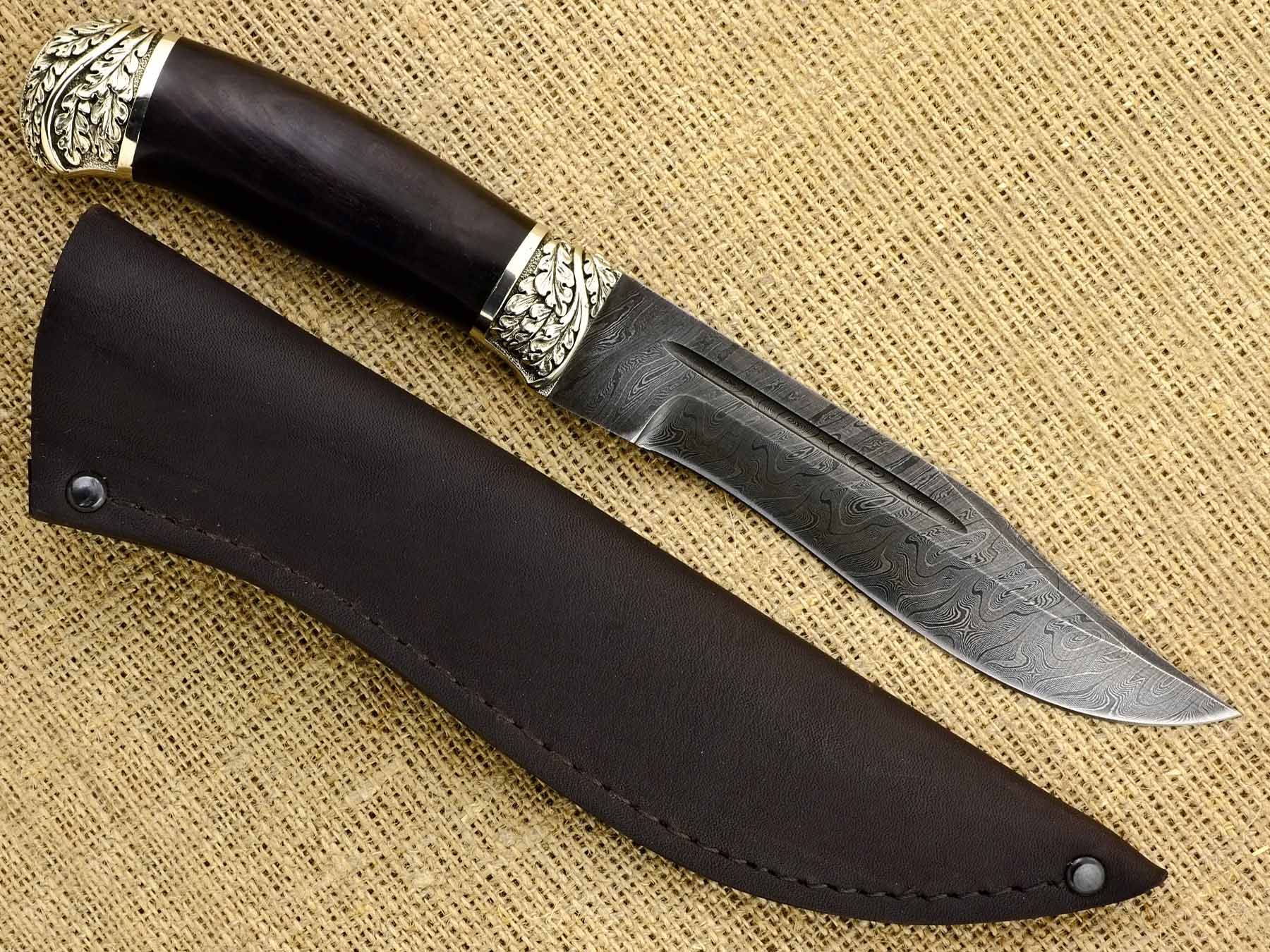 Нож ручной работы Ножемир из дамасской стали КОМБАТ (4637)д