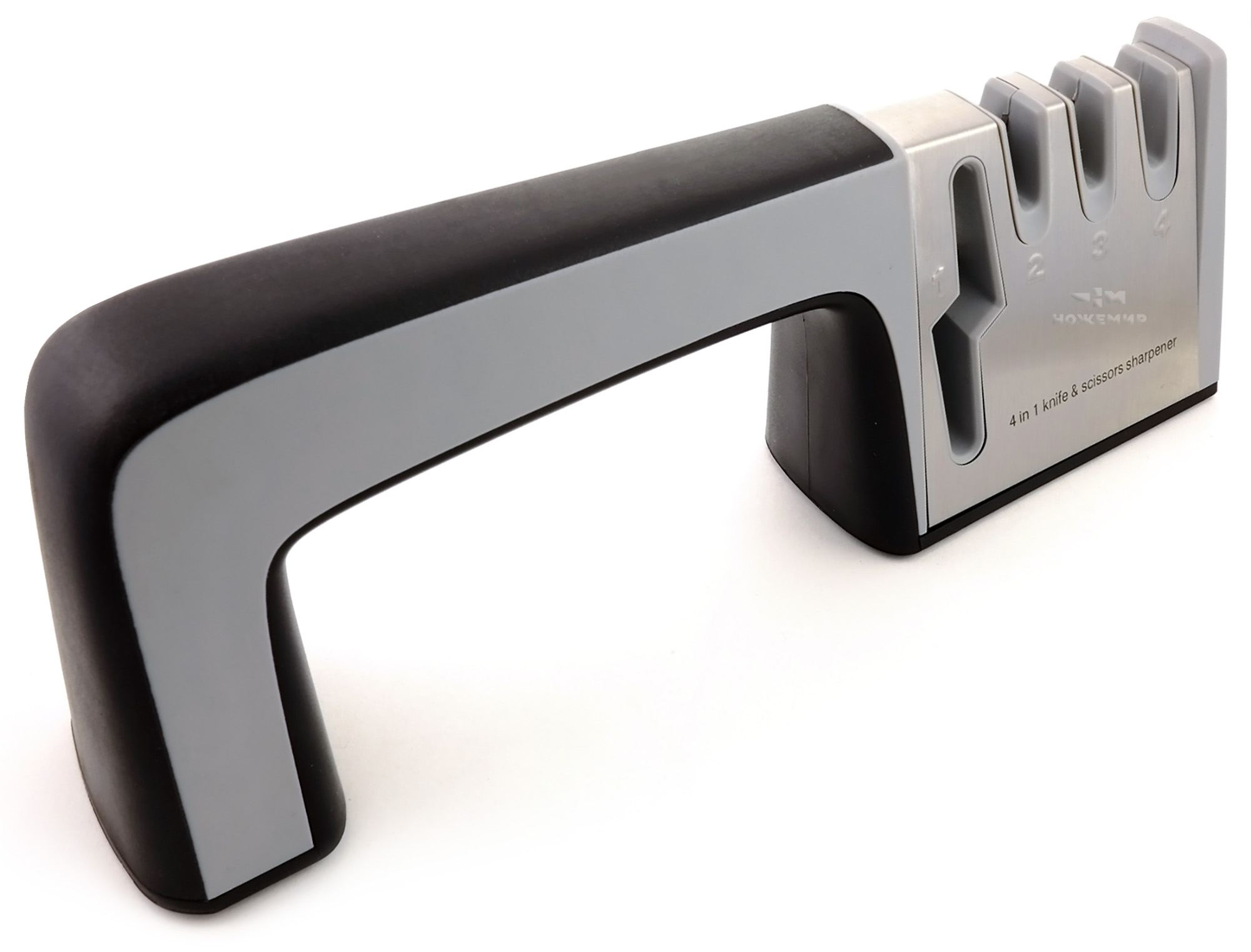 Точилка универсальная для ножей и ножниц Ножемир LAN-7 серая черная