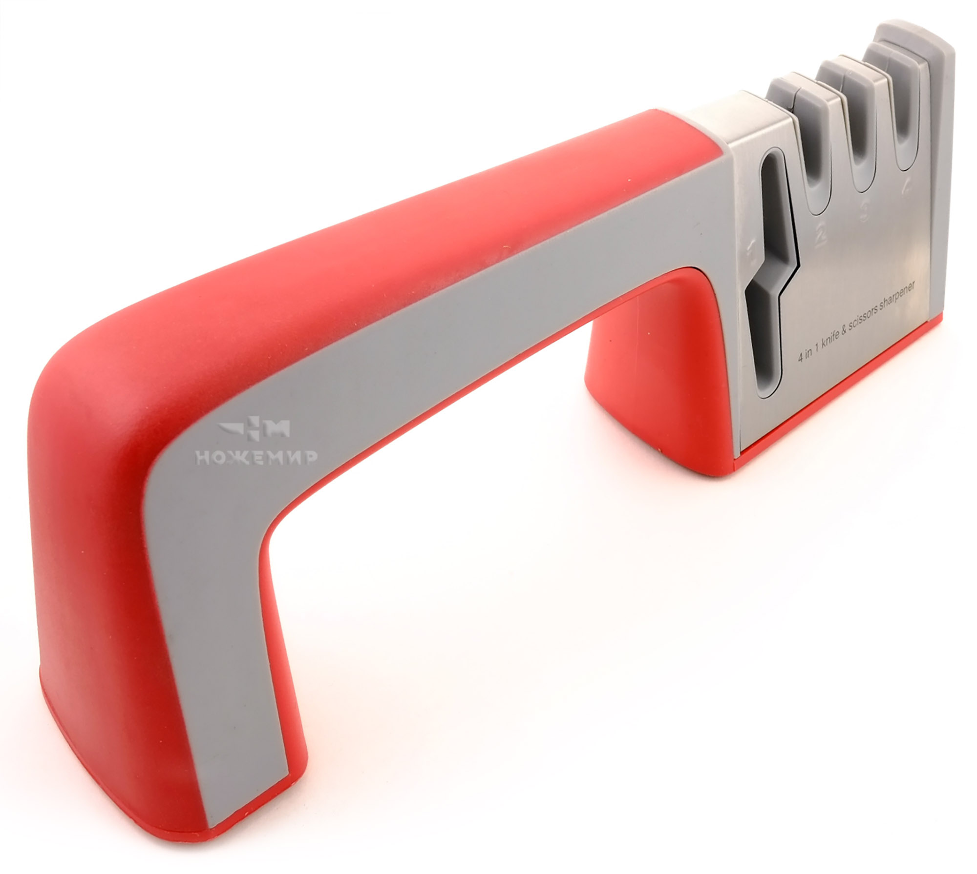 Точилка универсальная для ножей и ножниц Ножемир LAN-8 серая красная