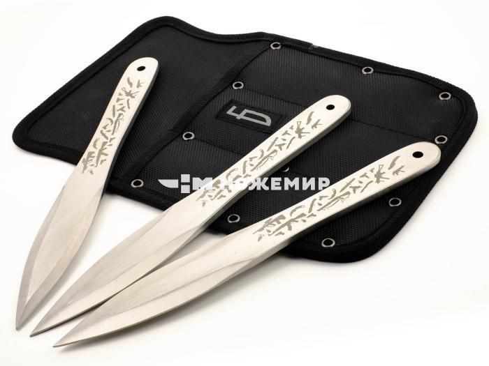 Набор ножей 3 шт без заточки для спортивного метания Баланс M-139CSGO в чехле на ремень