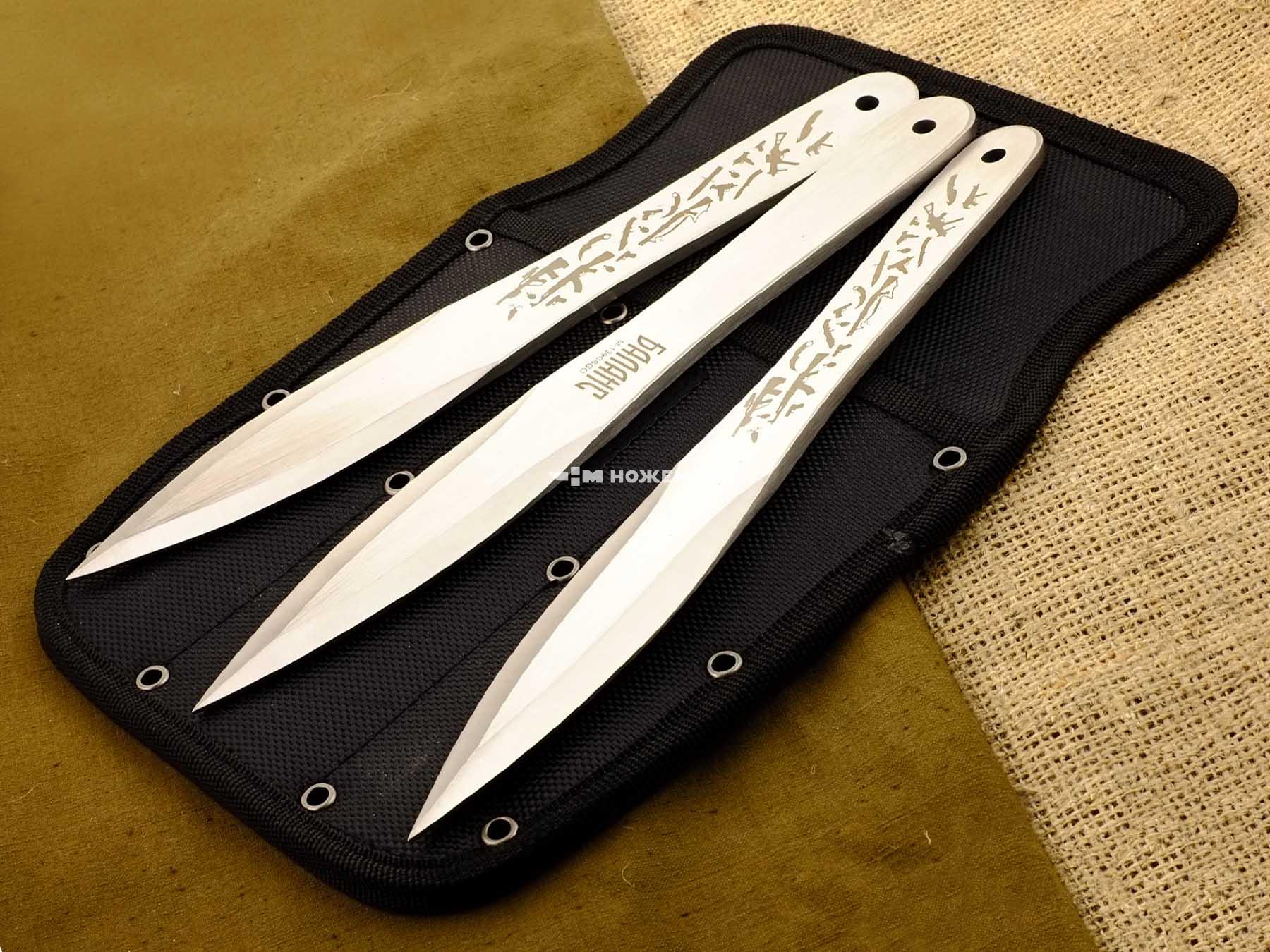 Набор ножей 3 шт без заточки для спортивного метания Баланс M-139CSGO в чехле на ремень