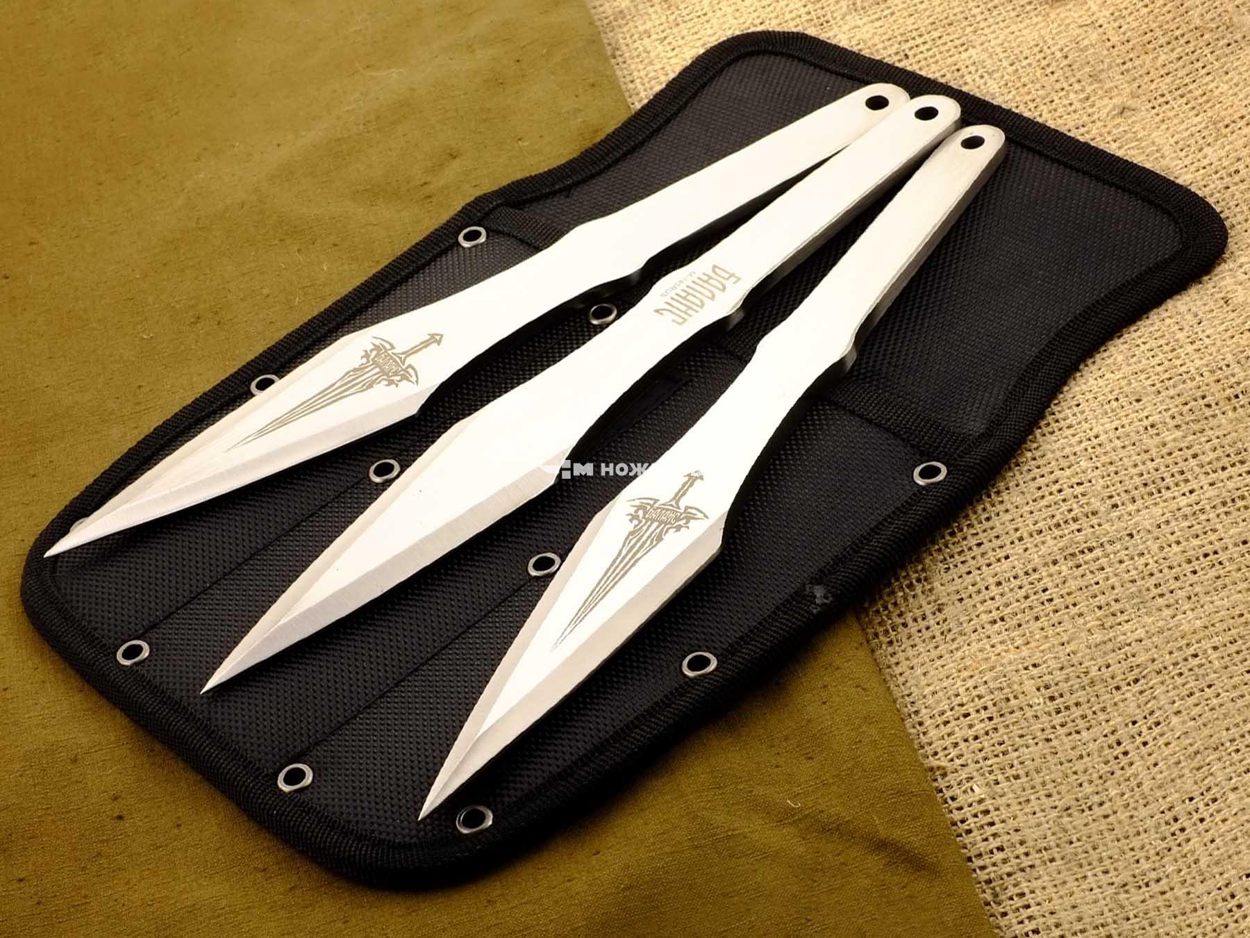 Набор ножей 3 шт без заточки для спортивного метания Баланс M-140RUS в чехле на ремень