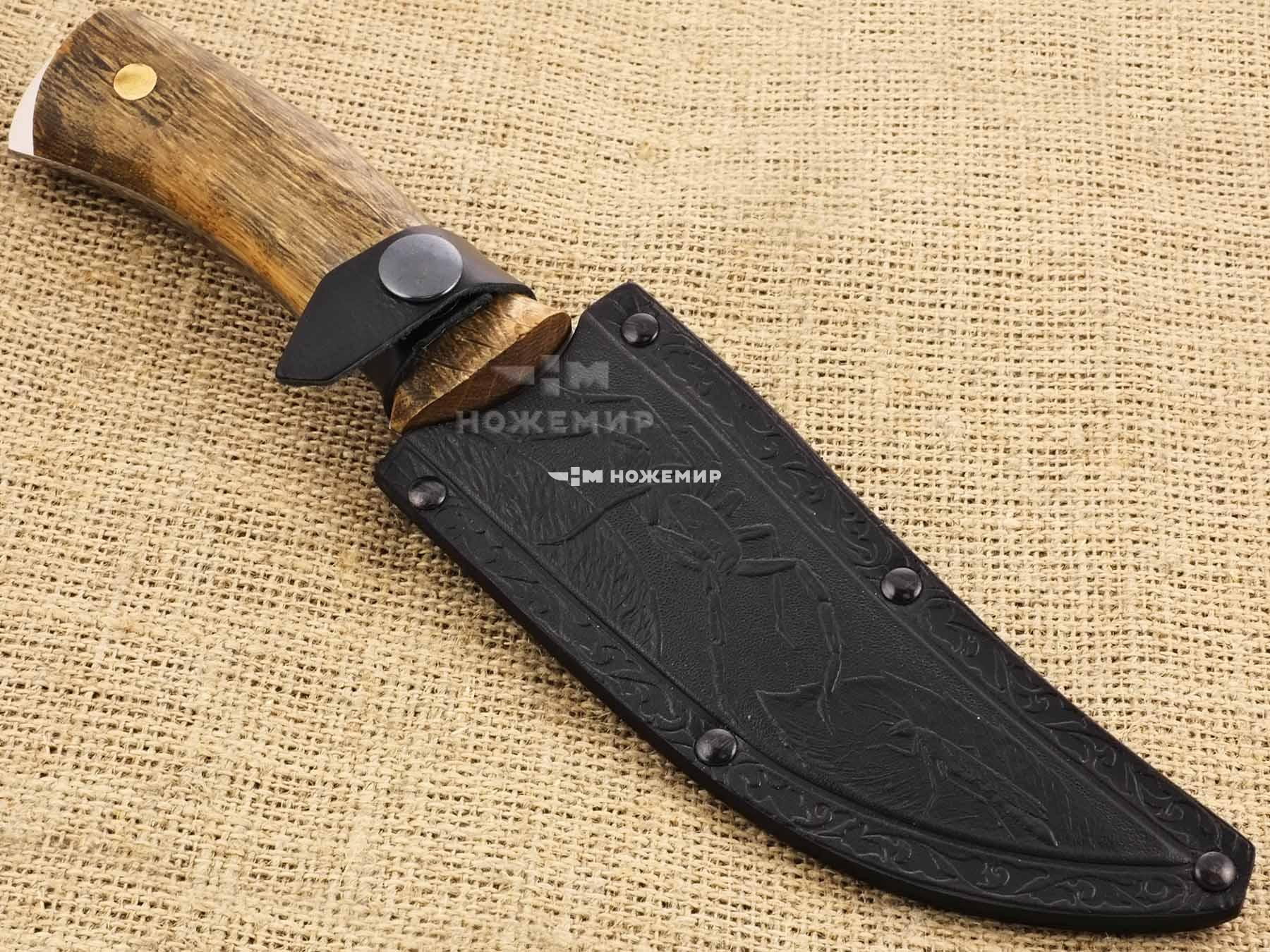 Нож нескладной цельнометаллический с деревянными накладками Кизляр ПАУК-ЦМ (3036)