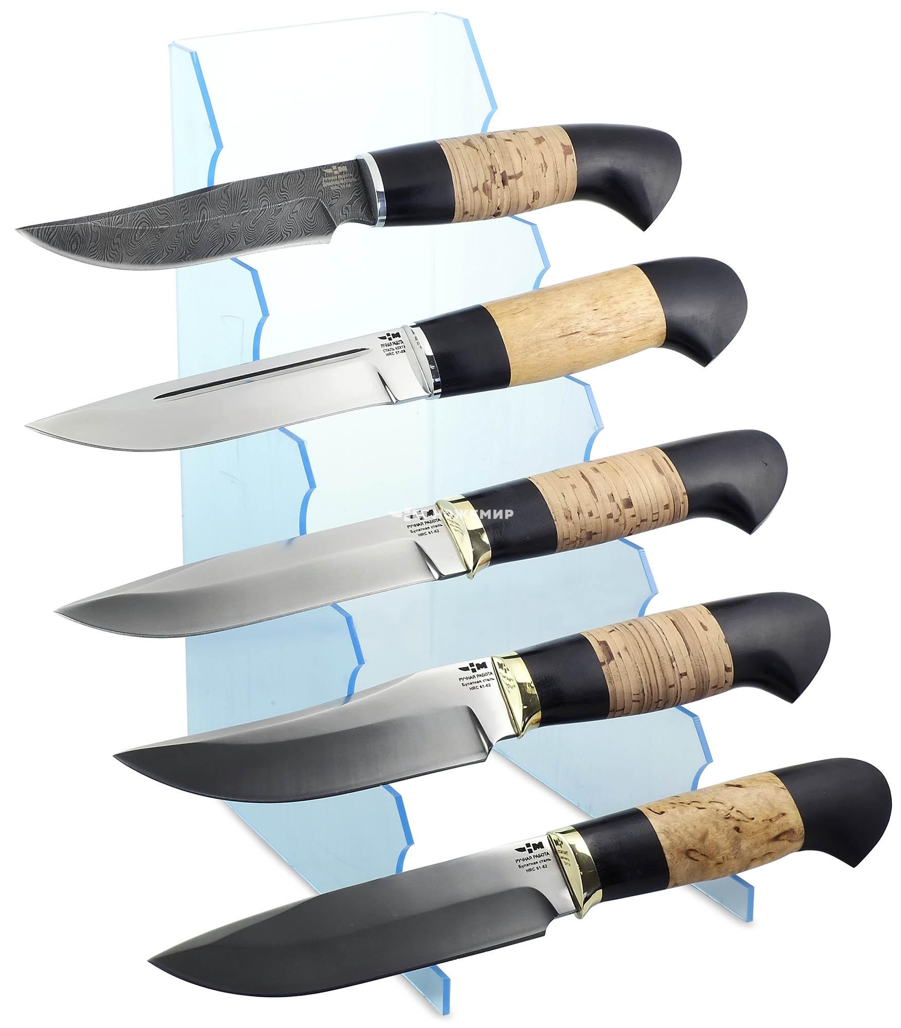 Подставка из оргстекла для 5 ножей или 5 оптических прицелов полка(5)о