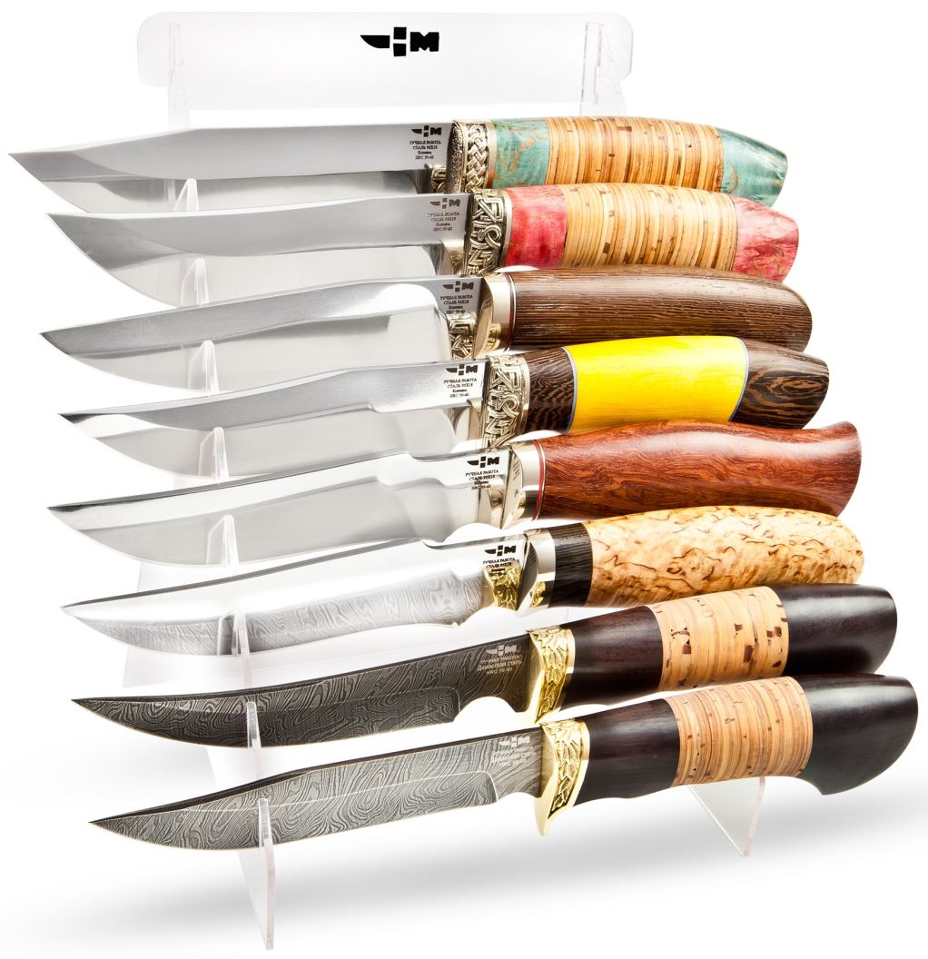 Подставка разборная для 8 ножей из оргстекла Ножемир полка(8)