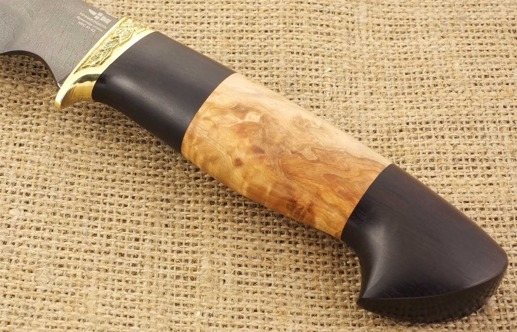 Нож булатный нескладной ручной работы Ножемир СКАЛА (3975)б в кожаном чехле