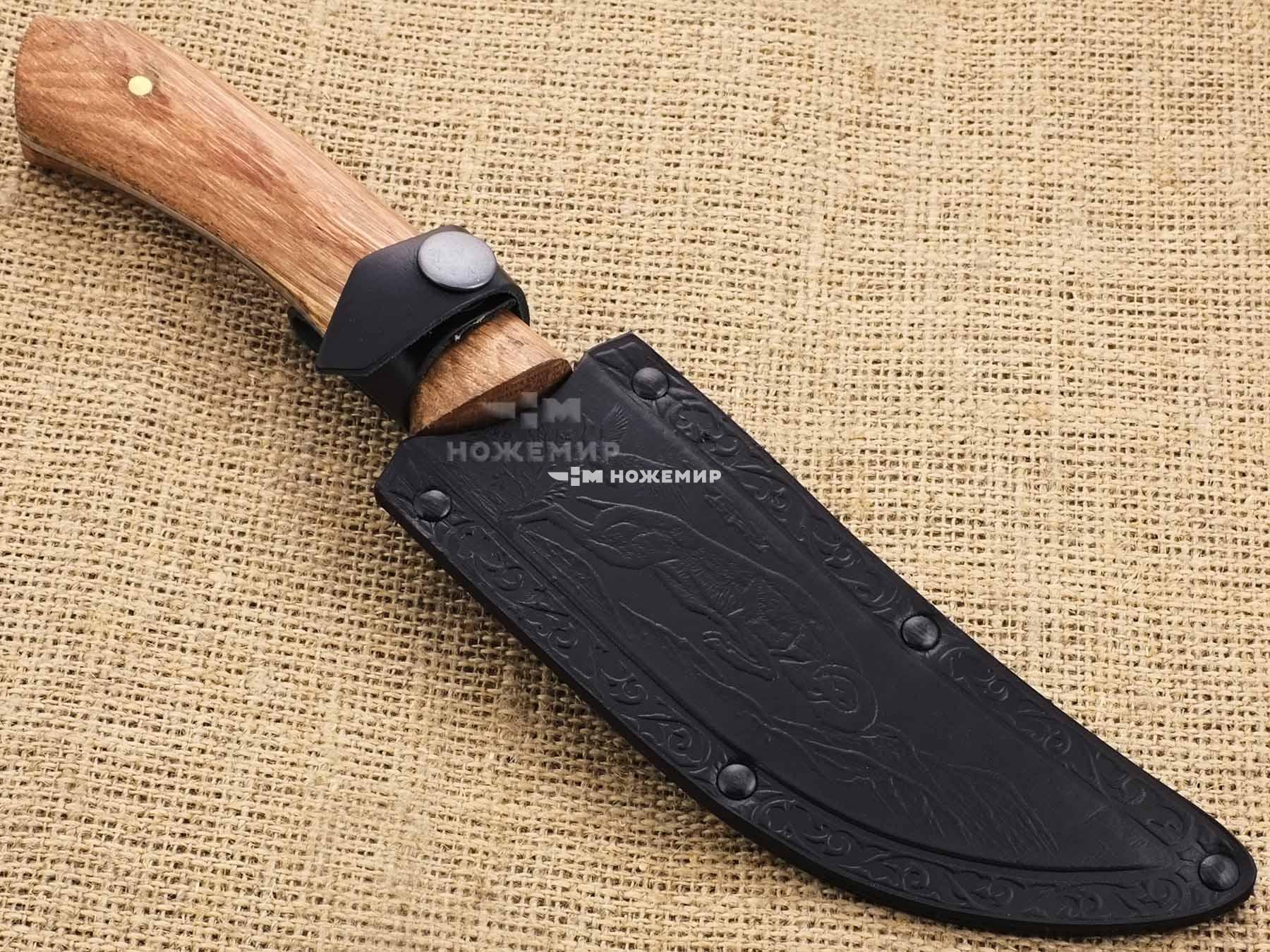 Нож нескладной цельнометаллический Кизляр ТУР-ЦМ (6624) с кожаным чехлом